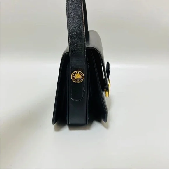 Celine Black Shoulder Bag with Gold Horse Accent - Picture 5 of 16